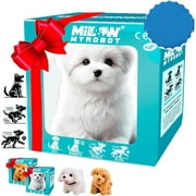 Milow Robot Puppy, Milow - My Realistic Robot Puppy, Interactive Plush Pet Kids Toys, Toy Dogs That Walk and Bark, Robot Puppy That Acts like a Real Puppy, Battery Realistic Barking Dog Toy (white2)